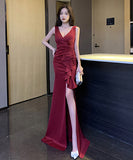 3色 ロングドレス パーティードレス 宴会 ゴージャス セクシー  谷間魅せ LT2-YM9103