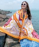 鮮やか  花柄スカーフ  海辺花火  大人可愛い  高級感  LT9-CMMZFMMWJ-15