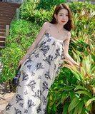 サンドレス ロングドレス  花柄  旅行  海辺  仙女風  LT2-XD5811#