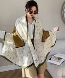 字母柄 スカーフ 韓国ファッション 海辺用  高級感 LT9-CMXHQCK