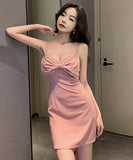 蝶結び キャバドレス ミニドレス オフショルダー 谷間魅せ 新作 セクシー LT2-YM8683