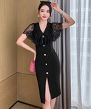 レース ドレス リボン  高級感 披露宴 二次会 結婚式 LT2-JY20107