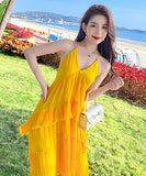 鮮やかな夏新作 サンドレス  ロングドレス  海辺 旅行 背露出 かわいい LT2-XDGTOU3F356-H#9651##6