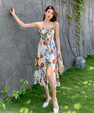 花柄 サンドレス  ロングドレス  リゾートウェア  夏新作  海辺  砂浜 旅行  LT2-XDGTOU 2F 238-B#6221#45