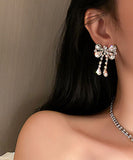 ピカピカ ネックレス ピアス セット 結婚式 高級感 蝶結び LT3-BY-HN1317