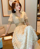 花柄 刺繍 ロングドレス   結婚式 披露宴 パーティー用 高級感 LT2-QYF32616X9805089