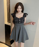 3色 セクシー 無地 谷間魅せ 脚長効果 キャバドレス ミニドレス LT2-YM8672