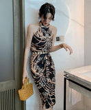 花柄 上下2点セット  特別なデザイン  キャバ嬢  淑やか セクシー パーティー  LT2-JY1978