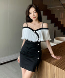 シフォン ミニドレス キャバドレス かわいい パーティー用 LT2-YM8678