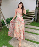 夏新作  サンドレス 可愛い 旅行 ロングドレス シフォン 高見え LT2-QJ6235