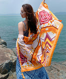 鮮やか  花柄スカーフ  海辺花火  大人可愛い  高級感  LT9-CMMZFMMWJ-15