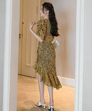 ヒョウ柄  ロングドレス  セクシードレス  披露宴  パーティー用  上品  LT2-JY4973