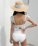 2色 レース 縁飾り 水着  ビキニ  タンキニ  海辺 日光浴  着痩せ  かわいい LT7-DPA29973