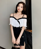 シフォン ミニドレス キャバドレス かわいい パーティー用 LT2-YM8678