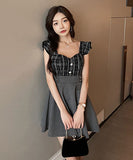 3色 セクシー 無地 谷間魅せ 脚長効果 キャバドレス ミニドレス LT2-YM8672