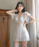 2色  水着 ビキニ  タンキニ Aライン 体型カバー 着瘦せ LT7-DPA29877