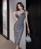 キラキラ キャバドレス パーティードレス セクシー 披露宴  LT2-ZED885183DXH418