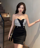 千鳥柄 キャバドレス ミニドレス 谷間魅せ 新作 セクシー  LT2-YM8671