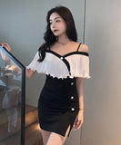 シフォン ミニドレス キャバドレス かわいい パーティー用 LT2-YM8678