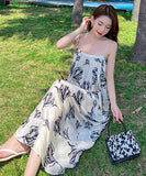 サンドレス ロングドレス  花柄  旅行  海辺  仙女風  LT2-XD5811#