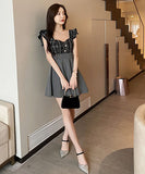 3色 セクシー 無地 谷間魅せ 脚長効果 キャバドレス ミニドレス LT2-YM8672