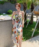 花柄 サンドレス  ロングドレス  リゾートウェア  夏新作  海辺  砂浜 旅行  LT2-XDGTOU 2F 238-B#6221#45