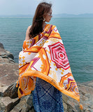 鮮やか  花柄スカーフ  海辺花火  大人可愛い  高級感  LT9-CMMZFMMWJ-15