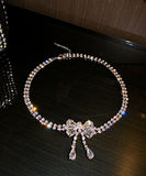 ピカピカ ネックレス ピアス セット 結婚式 高級感 蝶結び LT3-BY-HN1317