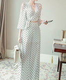 【2点セット】ワイドパンツ 水玉  通勤 高級感 新作 パーティー LT2-QYF32A98X3885065