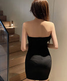 千鳥柄 キャバドレス ミニドレス 谷間魅せ 新作 セクシー  LT2-YM8671