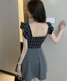 3色 セクシー 無地 谷間魅せ 脚長効果 キャバドレス ミニドレス LT2-YM8672