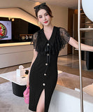 レース ドレス リボン  高級感 披露宴 二次会 結婚式 LT2-JY20107