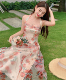 夏新作  サンドレス 可愛い 旅行 ロングドレス シフォン 高見え LT2-QJ6235