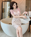 花柄  チュール  ロングドレス  淑やか セクシー  高級感  二次会 LT2-JY10113