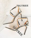 【3色】金属 ハイヒール 履きやすい 美脚効果 パーティー用 キャバ嬢 LT5-DS398-9