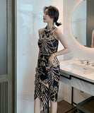 花柄 上下2点セット  特別なデザイン  キャバ嬢  淑やか セクシー パーティー  LT2-JY1978