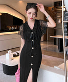 レース ドレス リボン  高級感 披露宴 二次会 結婚式 LT2-JY20107