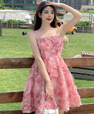 夏新作 花びら ミニドレス サンドレス 海辺 旅行 かわいい  LT2-XDGTOU 3F356-H#9669