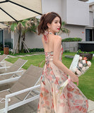 夏新作  サンドレス 可愛い 旅行 ロングドレス シフォン 高見え LT2-QJ6235