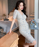 レース Vネック 膝丈ドレス  ワンピース  セクシー  おしゃれ 披露宴  LT2-JY10110