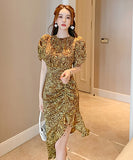 ヒョウ柄  ロングドレス  セクシードレス  披露宴  パーティー用  上品  LT2-JY4973