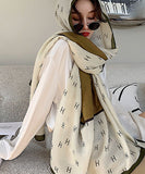 字母柄 スカーフ 韓国ファッション 海辺用  高級感 LT9-CMXHQCK