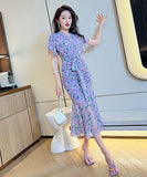 夏新作 花柄 ロングドレス 通勤 淑やか 脚長効果 大人可愛い LT2-JY5879