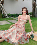 夏新作  サンドレス 可愛い 旅行 ロングドレス シフォン 高見え LT2-QJ6235