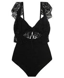 2色 レース 縁飾り 水着  ビキニ  タンキニ  海辺 日光浴  着痩せ  かわいい LT7-DPA29973