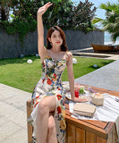 花柄 サンドレス  ロングドレス  リゾートウェア  夏新作  海辺  砂浜 旅行  LT2-XDGTOU 2F 238-B#6221#45