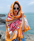 鮮やか  花柄スカーフ  海辺花火  大人可愛い  高級感  LT9-CMMZFMMWJ-15