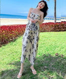 サンドレス ロングドレス  花柄  旅行  海辺  仙女風  LT2-XD5811#