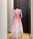 サンドレス  ロングドレス チュール フランススタイル  仙女風  淑やか LT2‐XD120#9901#65