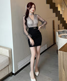 【2色】ミニドレス キャバドレス レース かわいい 新作 谷間魅せ セクシー my2-ym8709